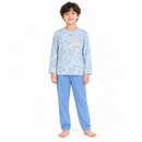 Boys’ Blue Teddy Bear Long-Sleeve Pajama Set  315535 – Size 140 cm
