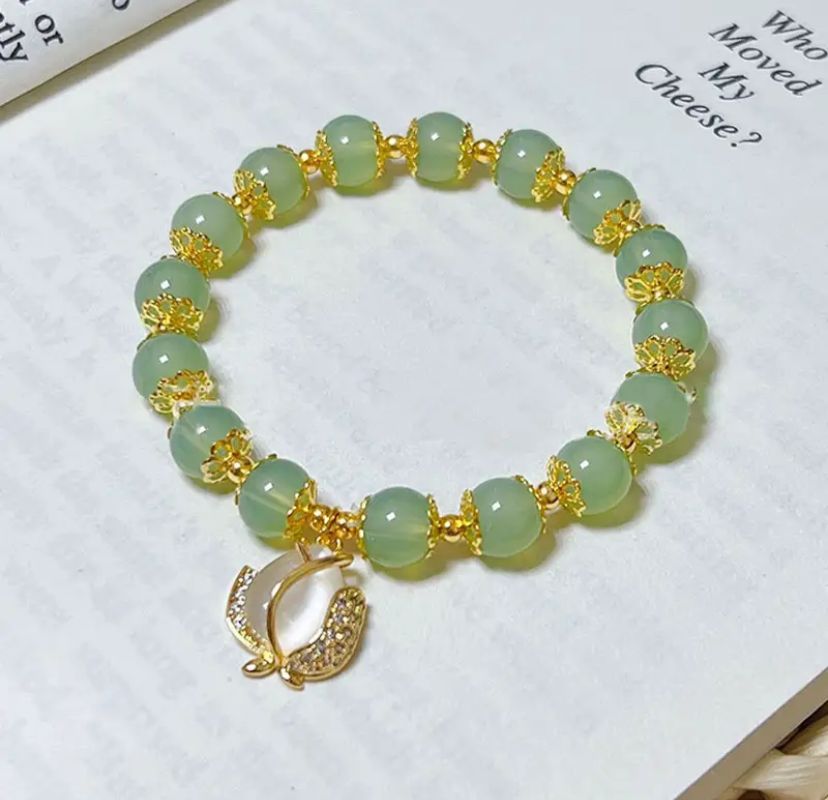 Natural Jade Double Layer Chain Bracelet for Women With Gift Box Natural Jade Double Layer Chain Bracelet for Women With Gift Box