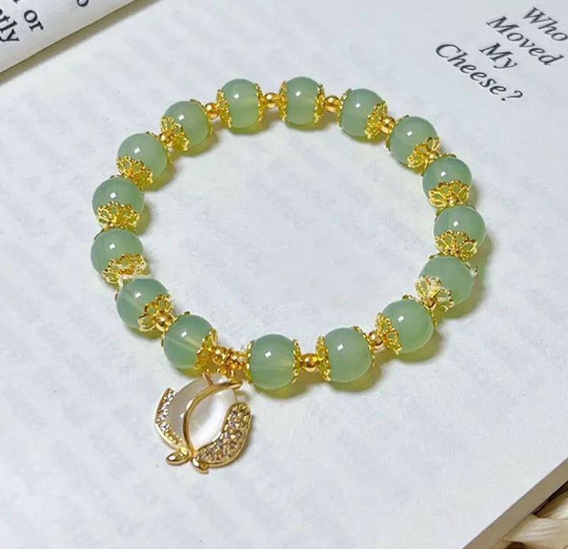 Accessories for Women Natural Jade Bracelet for Women Double Layer Chain Bracelet for Girls Wedding Party Korean Jewelry Gift