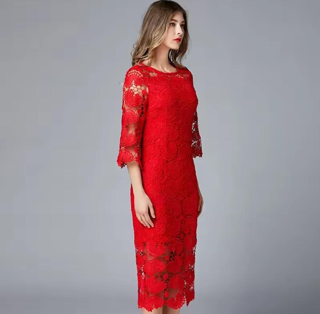 Women Long Lace Summer Sexy Hollow Out Party Dress S5159795 Women Long Lace Summer Sexy Hollow Out Party Dress S5159795
