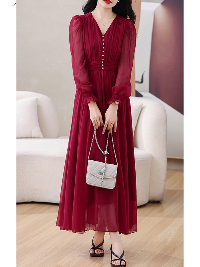 Women's Long Sleeve Tea Dresses M 510658
