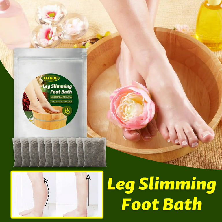 EELHOE 10Pcs Leg Slimming Foot Bath Bags Mild Herbal Formula Increase Blood Circulation Stimulate Detoxification Reduce Leg Edema