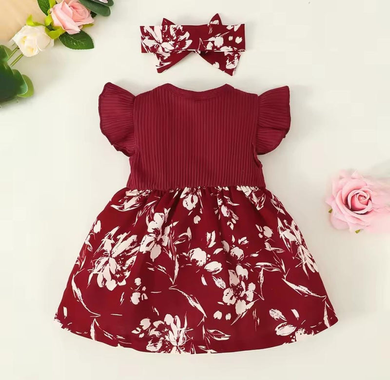Baby Girl 2-Piece Summer Floral  Dress With Headband   1269198 - TUZZUT Qatar Online Shopping