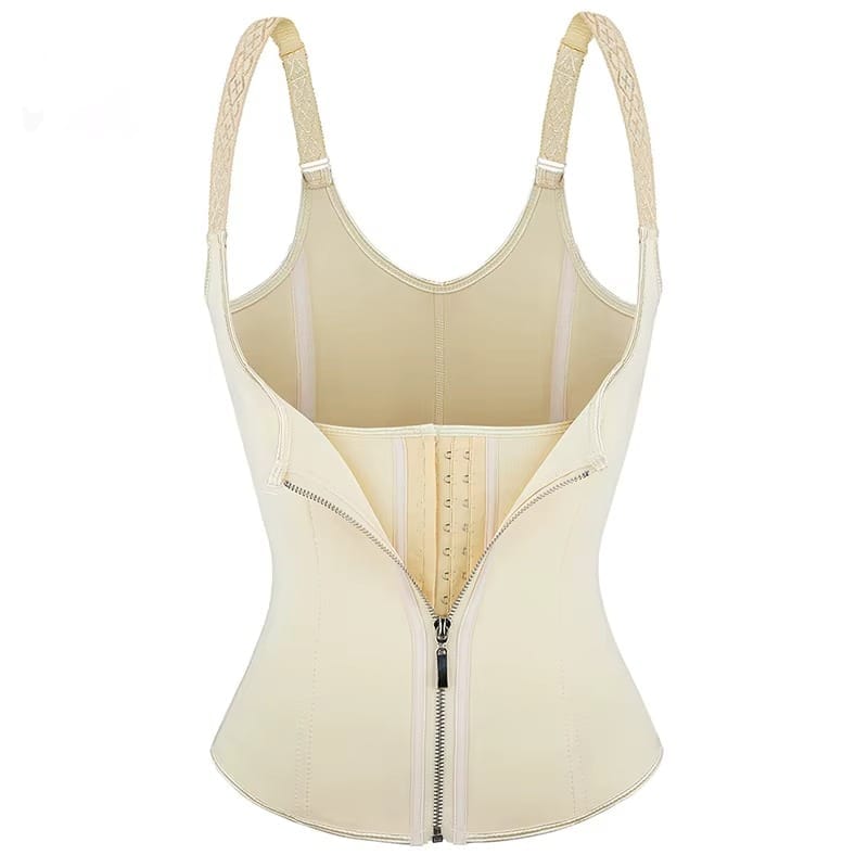 Waist Trainer Corset Front Zip And Hook Adjustable Straps 604 - TUZZUT Qatar Online Shopping
