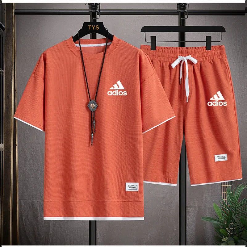 Men's Two Piece Set Casual T-Shirt And Shorts TS32 - TUZZUT Qatar Online Shopping