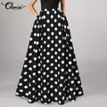 Celmia Fashion Ladies Spot Maxi Skirt High Waist S3678019 - Tuzzut.com Qatar Online Shopping