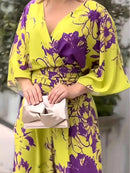 Women's Floral Print Wide Leg Jumpsuit 34858 - TUZZUT Qatar Online Shopping