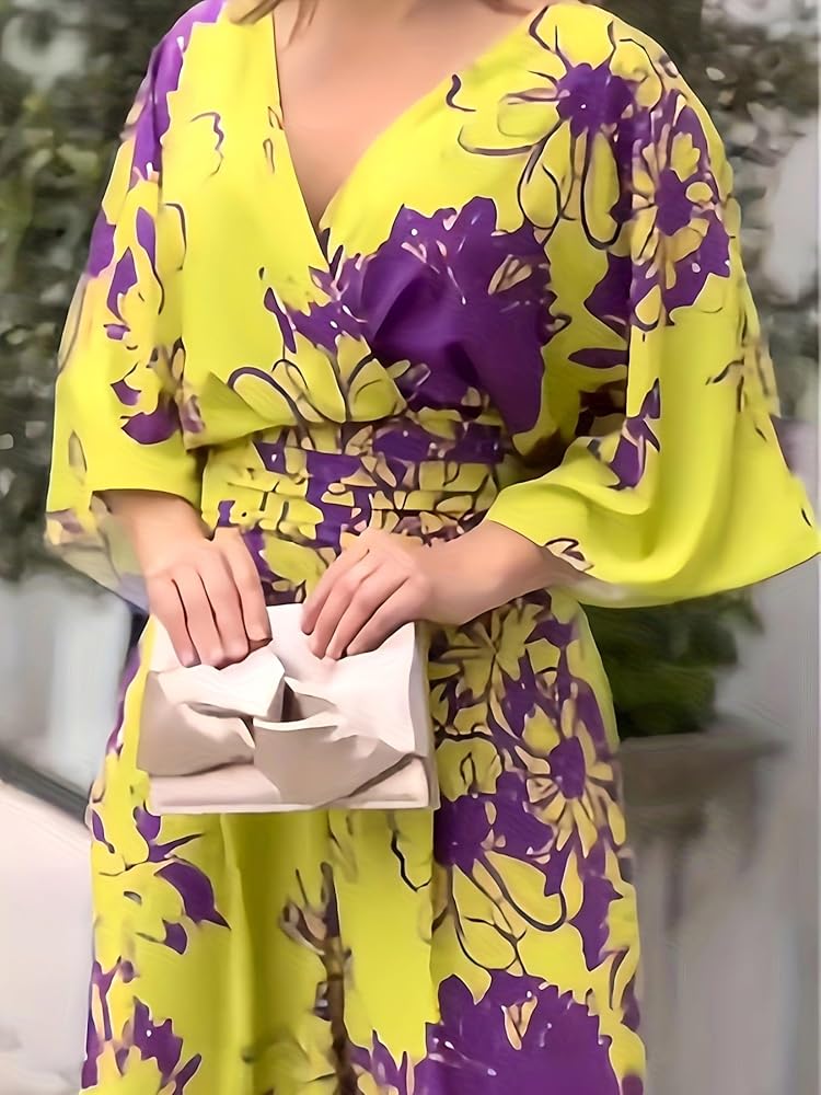 Women's Floral Print Wide Leg Jumpsuit 34858 - TUZZUT Qatar Online Shopping