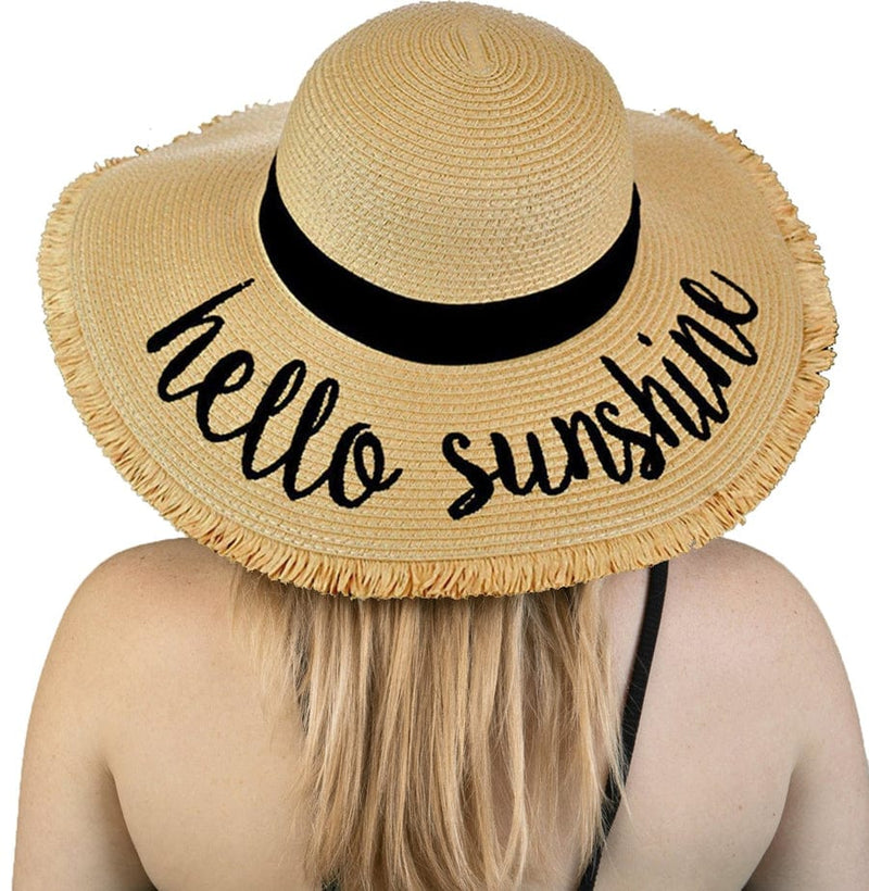 Handmade Weave Letter Sun Hats For Women Black Ribbon Lace Up Large Brim Straw Hat Outdoor Beach Hat Summer Caps S3441953