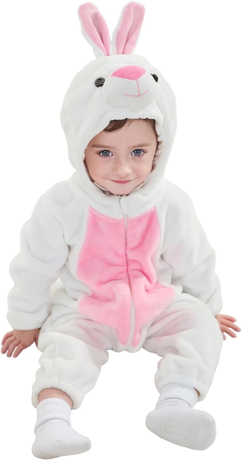 Baby White Rabbit Costume Kigurumi Cartoon Animal Onesie Infant Toddler Jumpsuit B304055 Baby White Rabbit Costume Kigurumi Cartoon Animal Onesie Infant Toddler Jumpsuit B304055