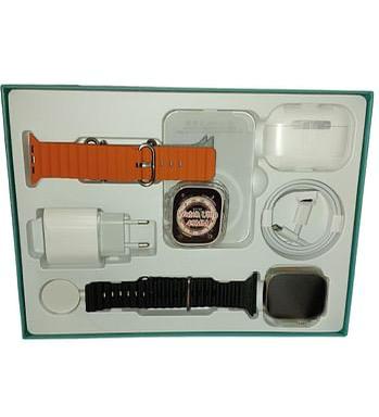 P90 Unique Combination smartwatch with 3 straps Bluetooth earphone, External Battery and Adaptor charger Combo