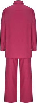 Summer Sets for Women 2 Piece Linen Outfits Gauze Button Down Shirts and Pants Tracksuits Casual Lounge Set Pants Set   B101322 - TUZZUT Qatar Online Shopping