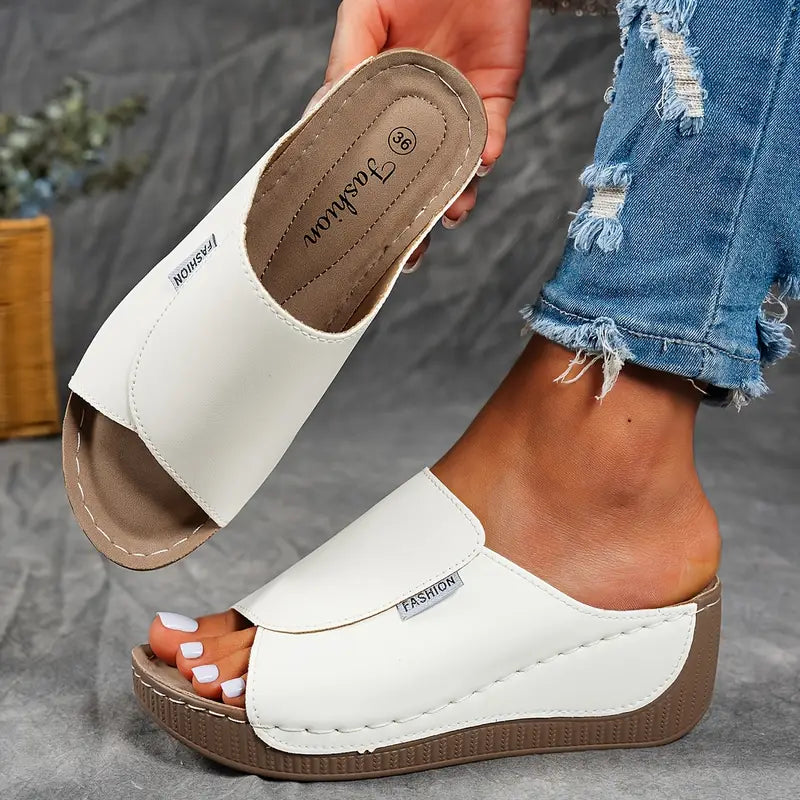 Thick-soled Wedge Sandals for Women 186683 - TUZZUT Qatar Online Shopping