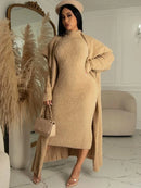 Women Long Cardigan Dress 2 Piece Set 28222 - TUZZUT Qatar Online Shopping