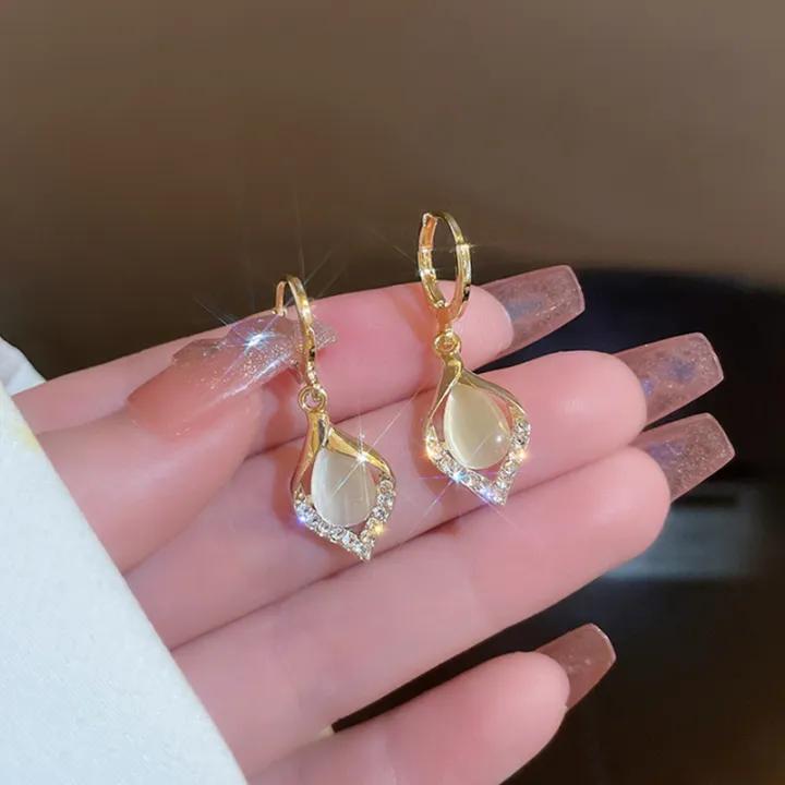 Fashion Personality Opal Dangle Earrings Women's Trendy Temperament Water Drop Earring Wedding Jewelry Birthday Gifts B-279456 Fashion Personality Opal Dangle Earrings Women's Trendy Temperament Water Drop Earring Wedding Jewelry Birthday Gifts B-279456