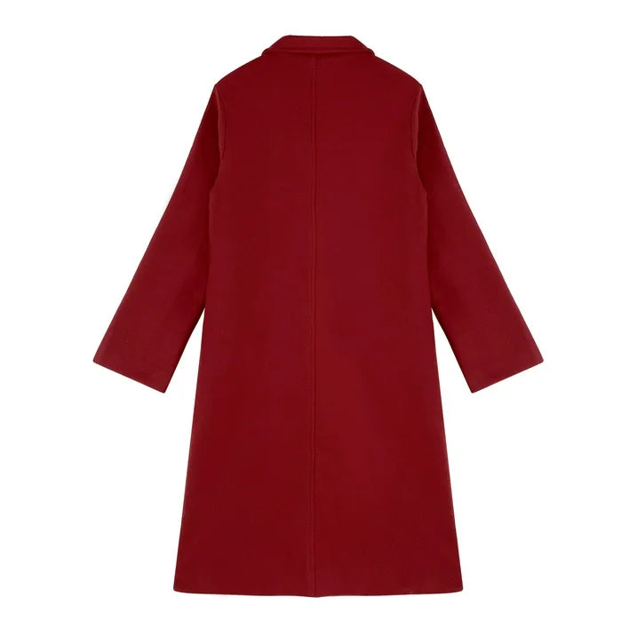 Womens Elegant Lapel Collar Single-Breasted Overcoat 75234 - TUZZUT Qatar Online Shopping