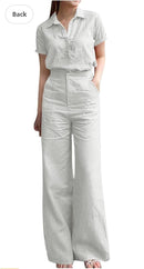 Women Summer Wide Leg Pants Short Sleeve Lounge Sets    000993007 - TUZZUT Qatar Online Shopping