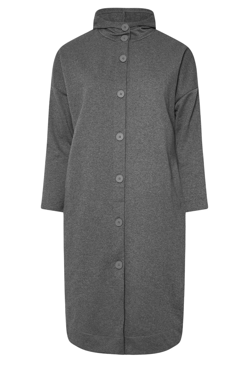 Curve Button Through Hooded Maxi Jacket 55943 - TUZZUT Qatar Online Shopping