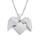 Broken Heart Silver Diamond Necklace BH877 - TUZZUT Qatar Online Shopping
