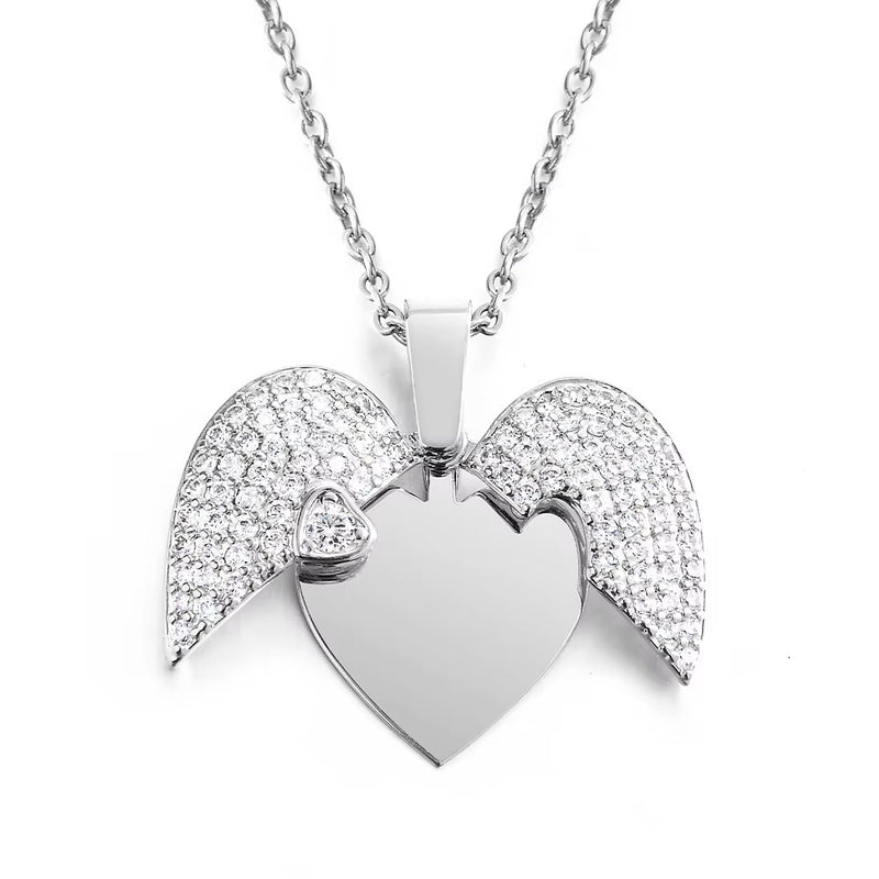 Broken Heart Silver Diamond Necklace BH877 - TUZZUT Qatar Online Shopping