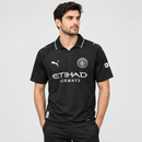 Size - L  Manchester City Black Football Jersey – Short Sleeve Polo Collar MF 1902