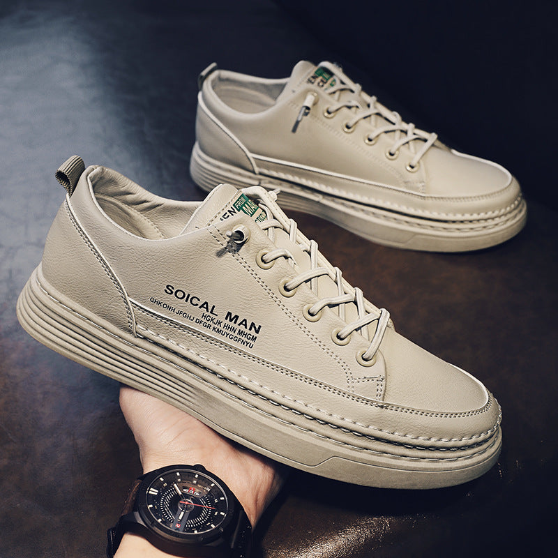 Men's Causal Wear Smooth Low Top Sneakers Flat Pig Leather Soft Shoes B159437 Men's Causal Wear Smooth Low Top Sneakers Flat Pig Leather Soft Shoes B159437