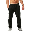 Men Cotton Linen Pants Full Length Breathable Trousers Casual Sweatpants Solid Color Loose Sports Pant Male Streetwear Trouser S3115608 - Tuzzut.com Qatar Online Shopping