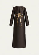 Embroidered Bow V-Neck Womens Maxi Summer dress 134954 - TUZZUT Qatar Online Shopping