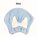 Super Absorbent Microfiber Towel With Bow Knot Fast Drying Hair Towel Wrap For Wet Hair Bath   B138008 - TUZZUT Qatar Online Shopping