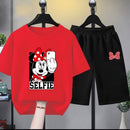 Disney Kids Cartoon Mickey print short sleeve T-shirt + Shorts 527440 (110cm) - TUZZUT Qatar Online Shopping
