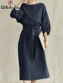 Women's Solid Color round Neck Party Dress    S4349575 - TUZZUT Qatar Online Shopping