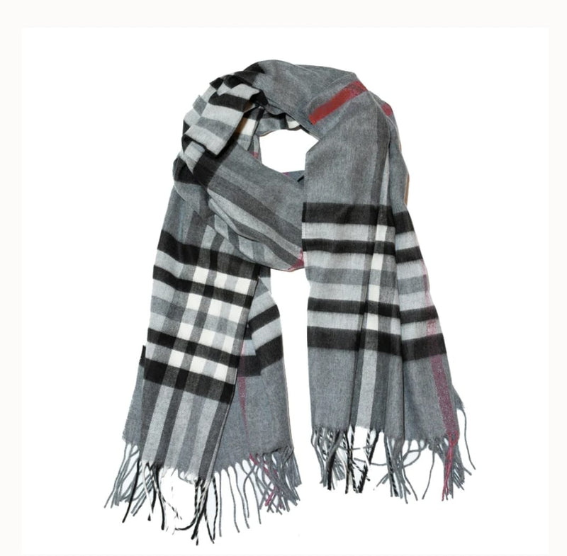 Classic Plaid Scarf in Mid Grey S277915054 - TUZZUT Qatar Online Shopping