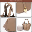 Women's Leather Basket Bag 459326 - TUZZUT Qatar Online Shopping