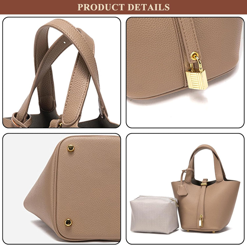 Women's Leather Basket Bag 459326 - TUZZUT Qatar Online Shopping