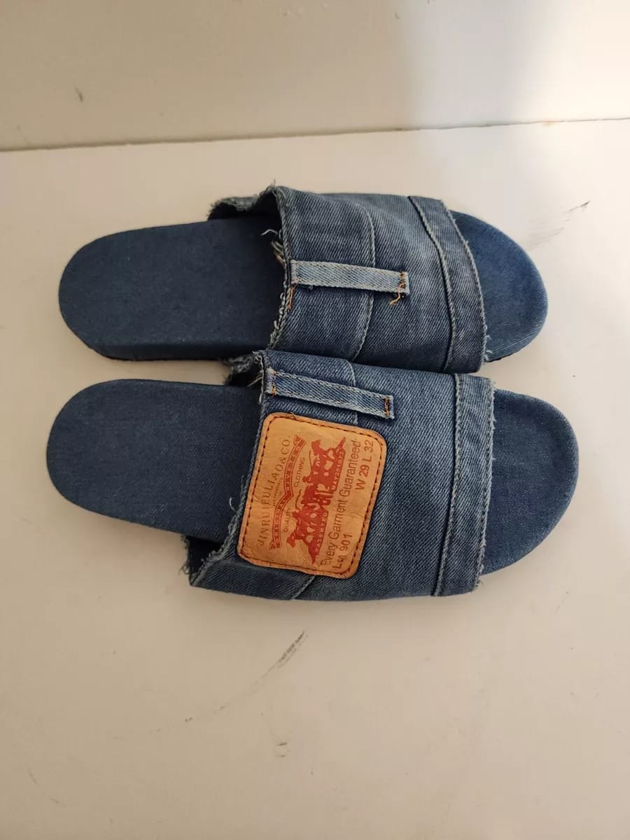 Levi's Denim Jeans Flat Front Slide Sandals S5729538 Levi's Denim Jeans Flat Front Slide Sandals S5729538