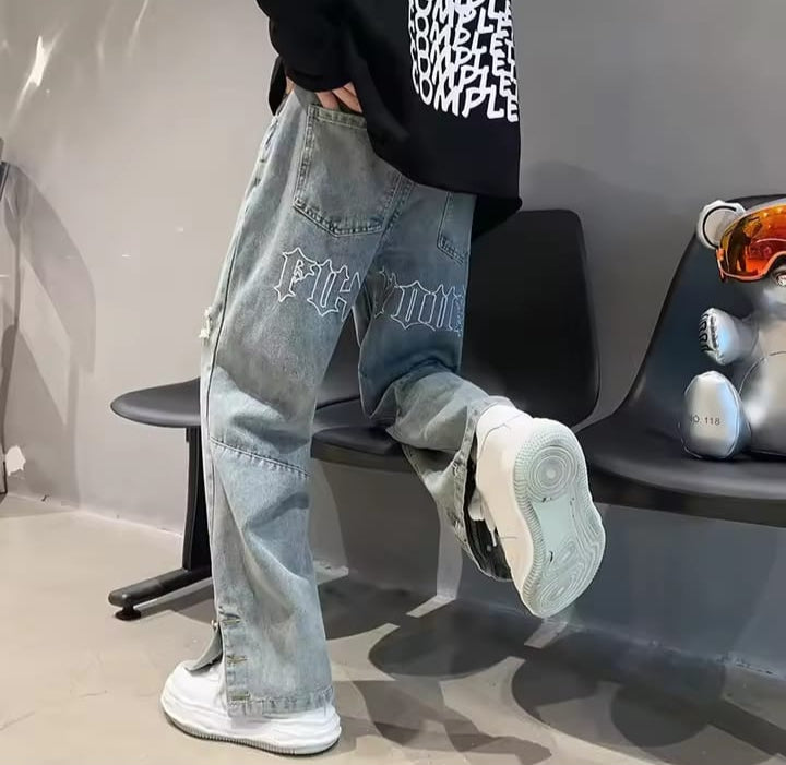 Streetwear Pants Letter Embroidery Hip Hop Jeans Fashion Straight Loose Casual Trousers S4605359 Streetwear Pants Letter Embroidery Hip Hop Jeans Fashion Straight Loose Casual Trousers S4605359