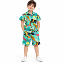Boys’ Turquoise Tropical Print Shirt & Shorts Set 410354 - Size 140