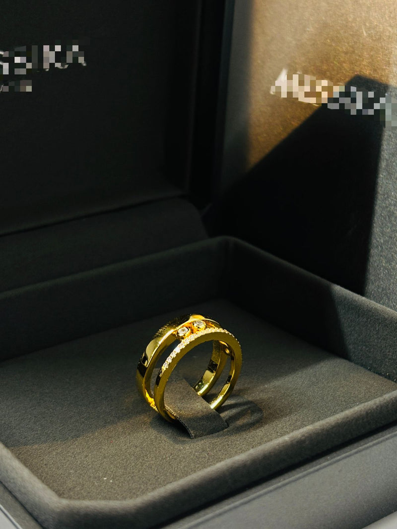 Womens Fashion Gold Diamonds Ring S45625 - TUZZUT Qatar Online Shopping