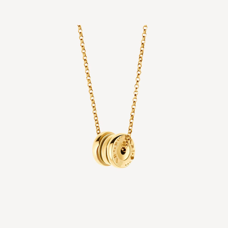 Mini Pendant Yellow Gold Necklace With Chain DN2087 - TUZZUT Qatar Online Shopping