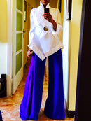 Long Sleeves Loose Buttoned Stand Collar Tops 152436 - TUZZUT Qatar Online Shopping