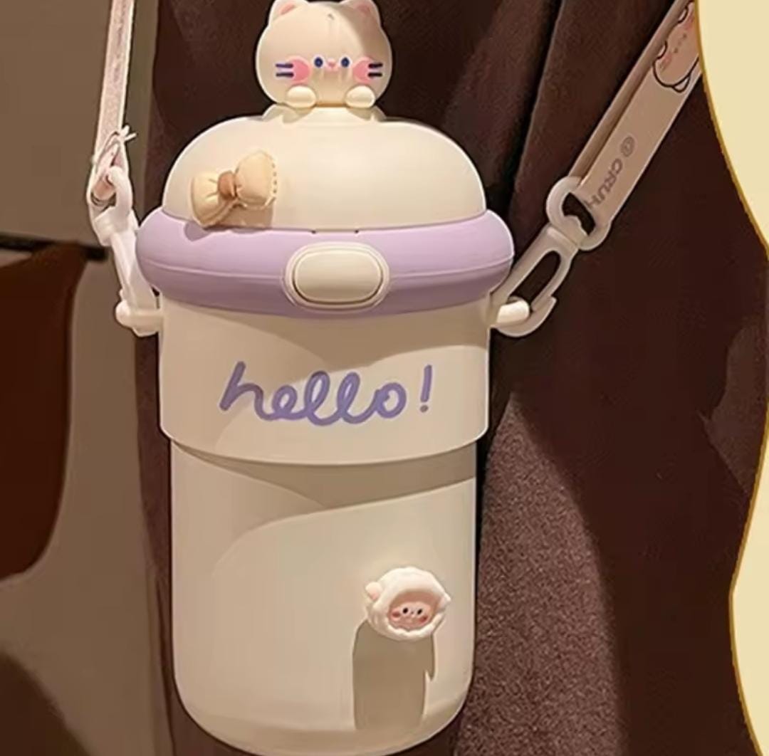Cute Straw Cup Insulated Portable Student Crossbody Cup 1585811 Cute Straw Cup Insulated Portable Student Crossbody Cup 1585811