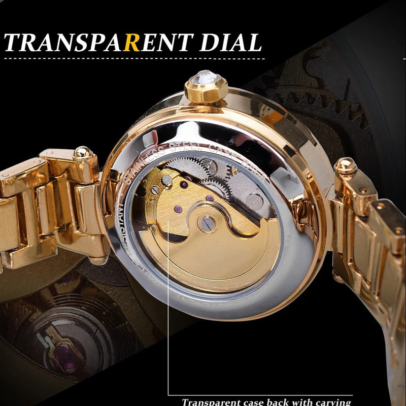FORSINING Diamond Mechanical Automatic Women's Watch W7532 - TUZZUT Qatar Online Shopping