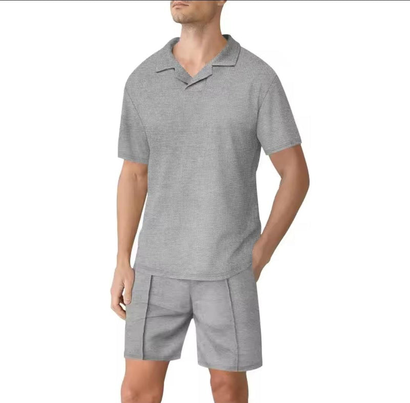 Men's Short Sleeve Shirt and Shorts Set 2 Pieces Set  FJ-23015 - TUZZUT Qatar Online Shopping