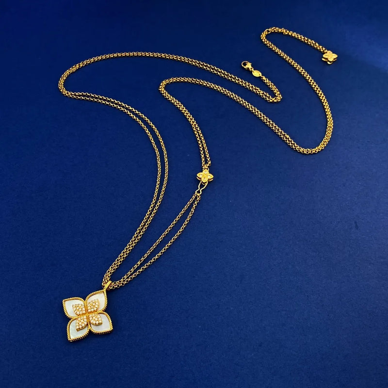 Princess Flower Diamond Necklace DN070