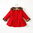 PatPat Baby Red Long-sleeve Button Down Leopard Hooded Wool Blend Coat 3-6M 20040856 - Tuzzut.com Qatar Online Shopping