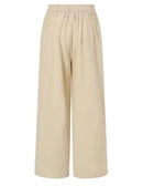 Women's Wide Leg Pants Loose Cotton Hemp High Waist Fashion Trousers    B101470 - TUZZUT Qatar Online Shopping