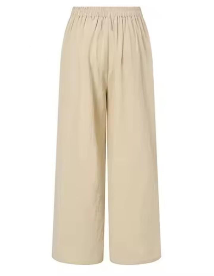 Women's Wide Leg Pants Loose Cotton Hemp High Waist Fashion Trousers B101470 Women's Wide Leg Pants Loose Cotton Hemp High Waist Fashion Trousers B101470
