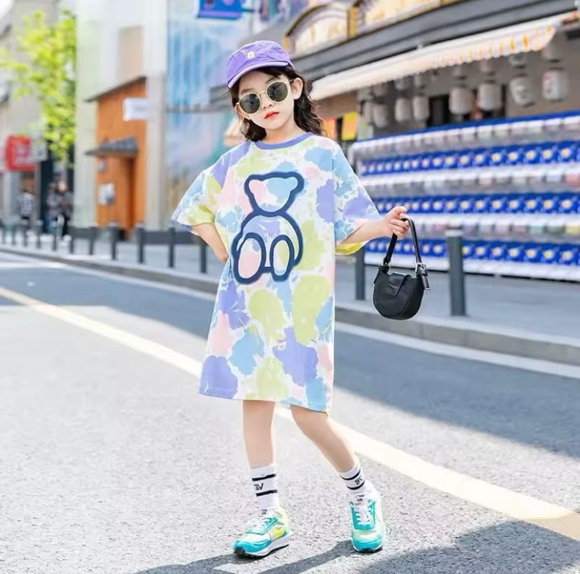 Children'sCartoon Short Sleeve Dress 510354 (140cm) Children'sCartoon Short Sleeve Dress 510354 (140cm)