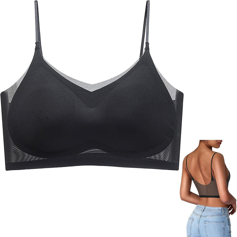 Women's Comfortable Sexy Ultra Thin Silk Beautiful Back Seamless Sagging Sports Bra - TUZZUT Qatar Online Shopping