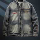 Men' Player Graphic Print Denim Jacket Pockets Casual 171454 - TUZZUT Qatar Online Shopping